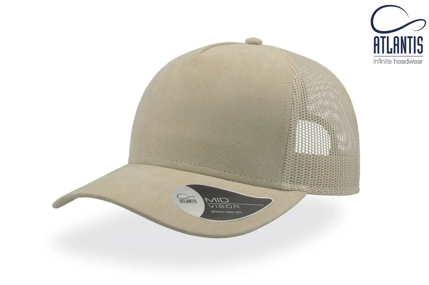 Suede 5 Panel Trucker Cap.