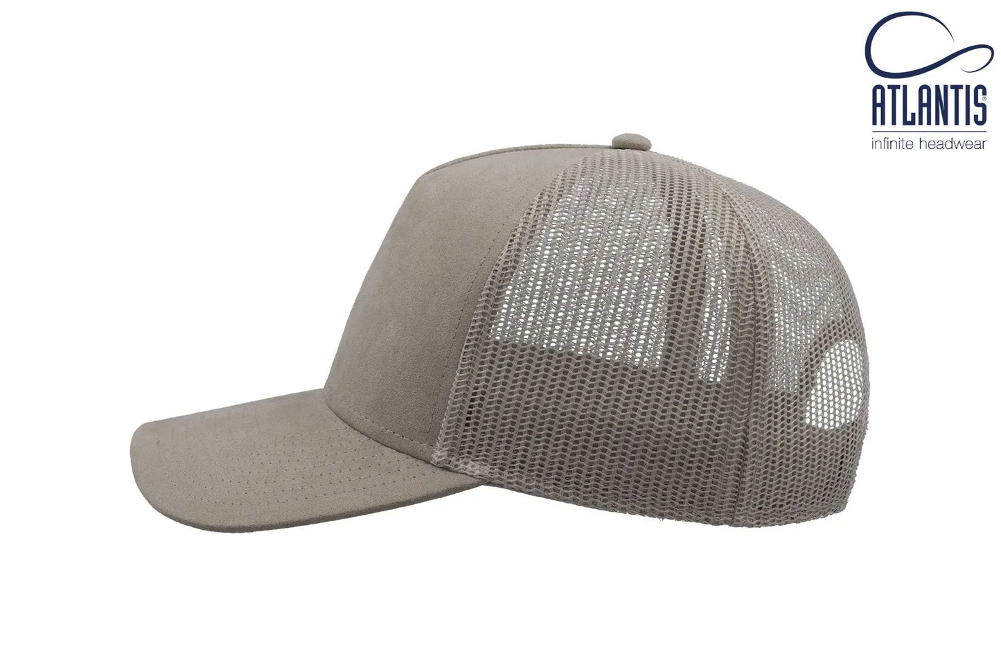 Suede 5 Panel Trucker Cap.