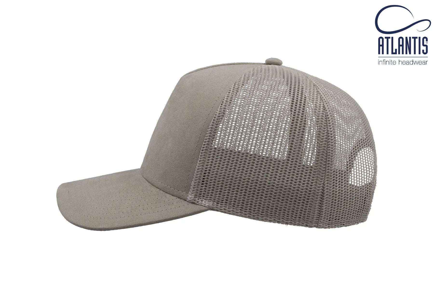 Suede 5 Panel Trucker Cap.